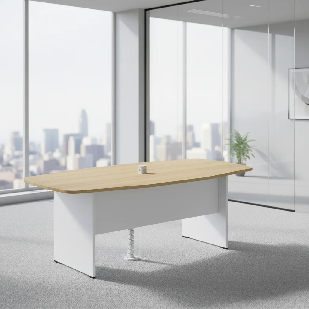 Modern Extendable Durable Automatic Convertible Meeting Table Dual Panel ABS Connection Wood Frame Conference Desk Office 2