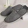 Pantofole in lino grigio con fondo rinforzato - Suola antiscivolo da 6 mm - Modello 3