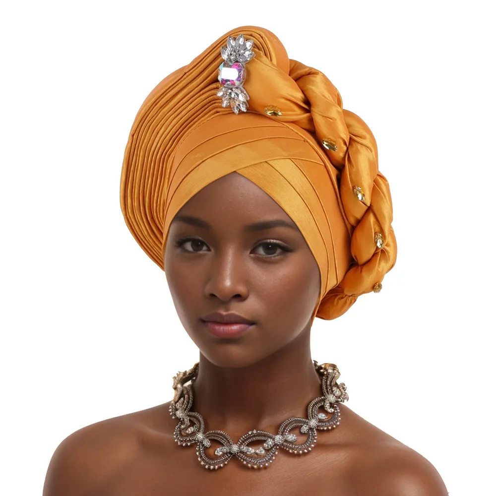 HZM-24279 Wedding Geles Turban - Stylish & Versatile Headwear display picture 3
