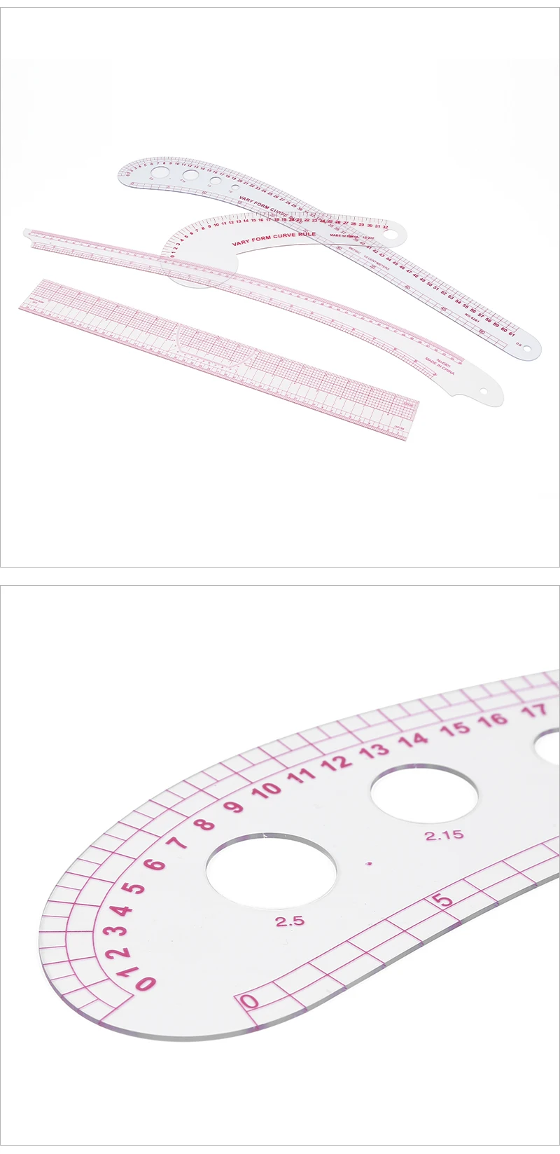 JP 7 Pcs Plastic Sewing Tools - Tailor Ruler Set for Designers