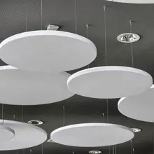Modular Wave Curved Fiberglass Acoustic Ceiling Clouds With Customizable Precision Hanging Baffles Acoustic Unit
