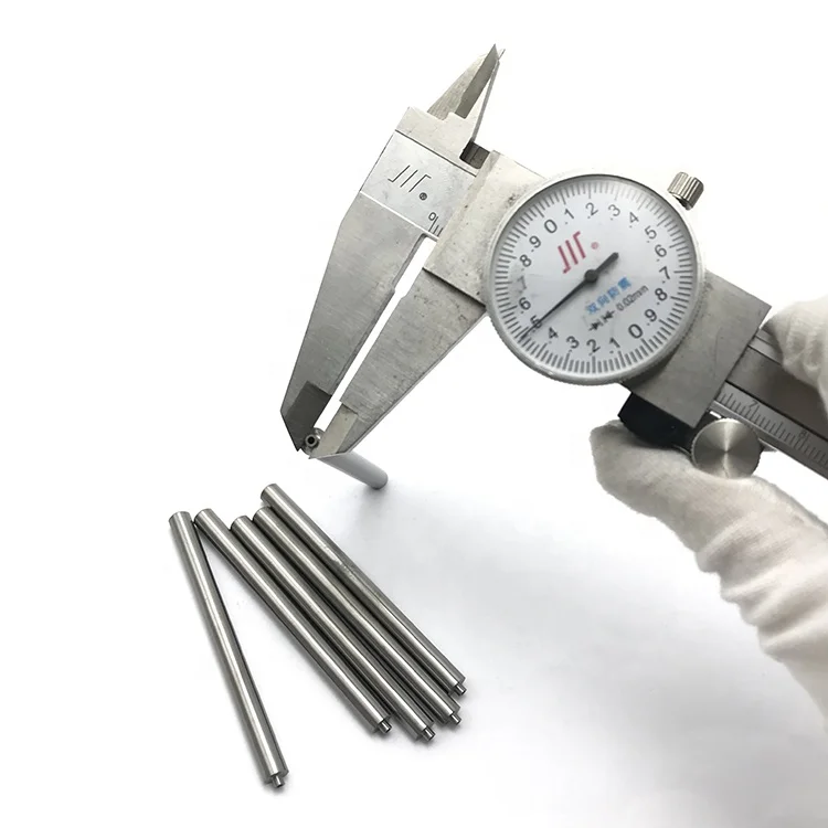 Precision Customized D6*d2*76mm Sintered Tungsten Carbide Rods Serdi Pilots Valve With Grinding and Silver Surface