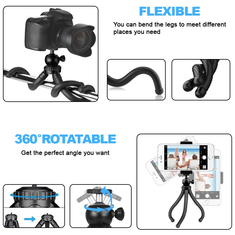 Mini Stick Camera - Flexible Tripod for Action & Mobile