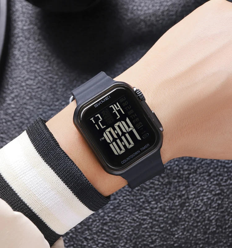 Nero) SKMEI Orologio Digitale Da Uomo Con Cronografo, Allarme - Foto 5