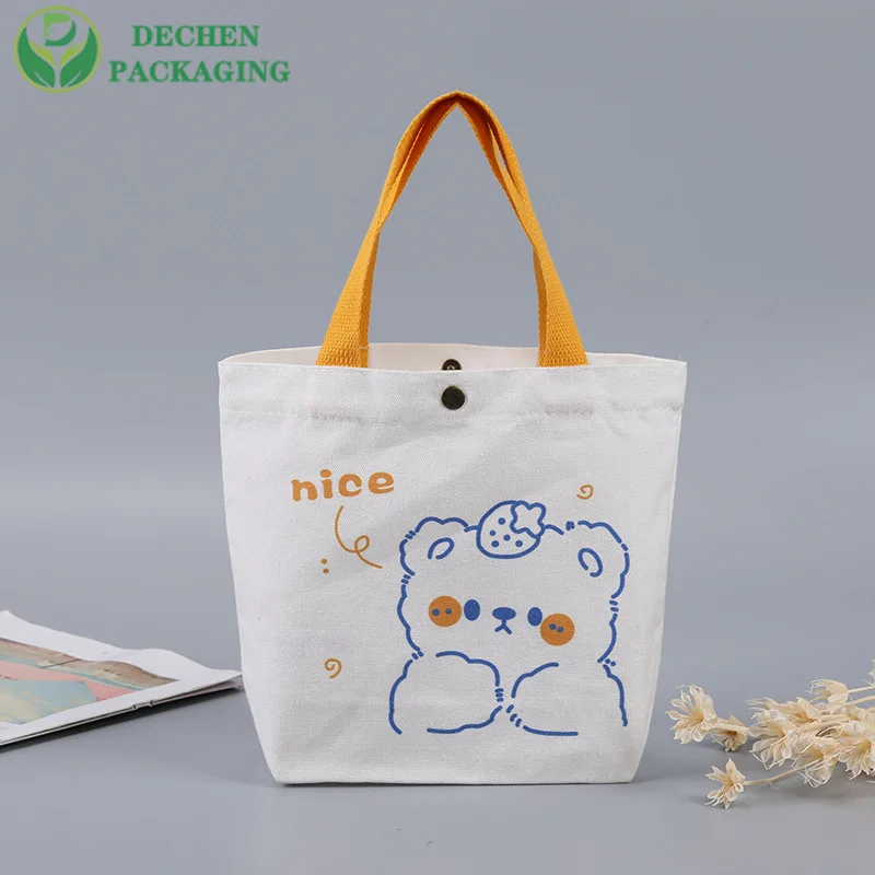 Bolsa de lienzo Negro Bolsas de cordón de lienzo Mujeres