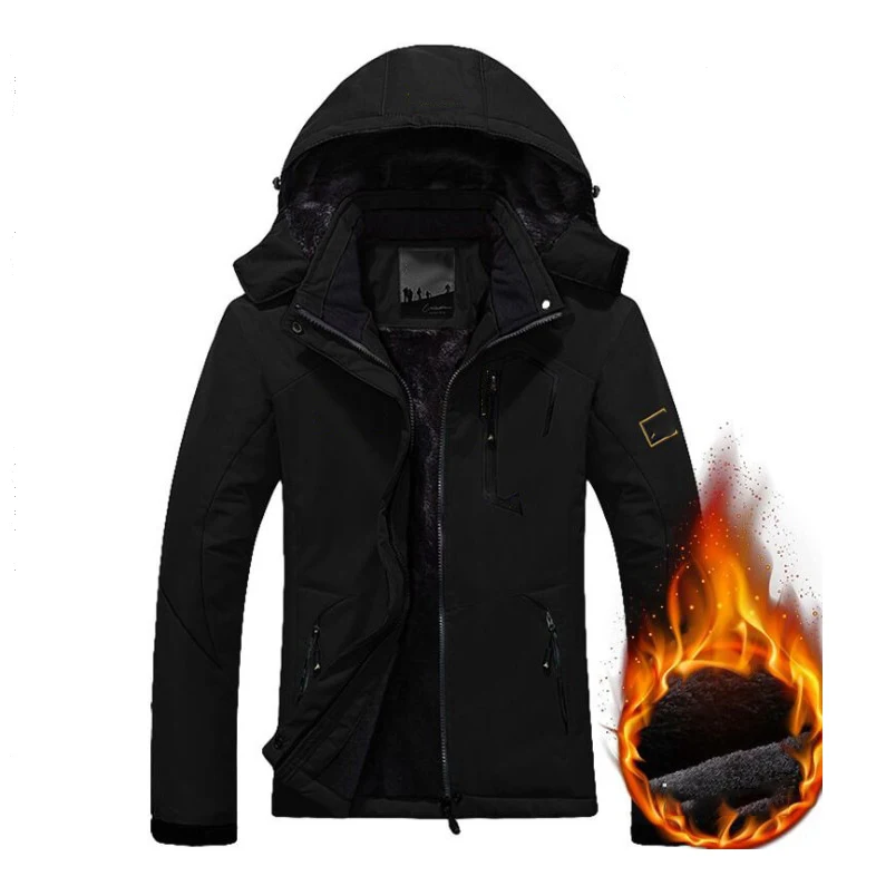 Winter Warm Windproof Windbreaker Mens Thick Big Tall Coat Outdoor Hooded Parka Plus Size Men's Jacket_voghion.com