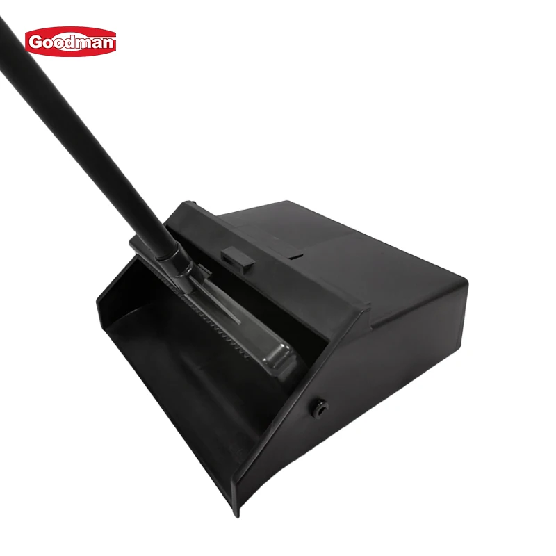 Commercial janitor supplies cleaning tools heavy duty upright black long handle plastic dustpan