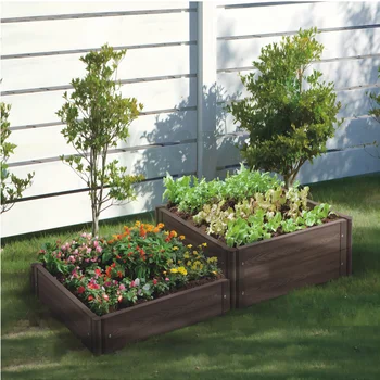 Eco Friendly Customized Size Color Composite Wood Planter Boxes WPC Flower Pots