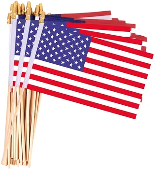 Customize Fourth of July Flag Mini American Flags for Lawn Memorial Day Independence Day Decoration