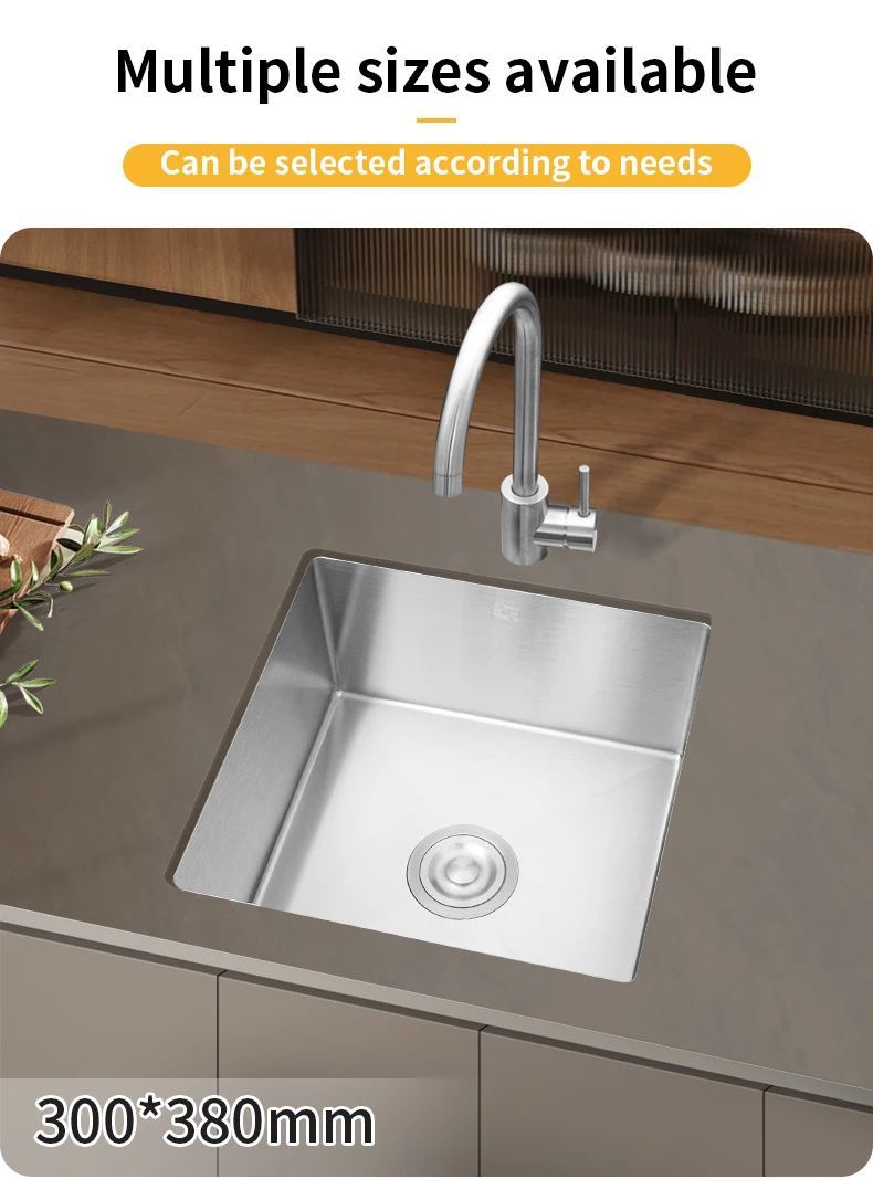 Sus304 Stainless Steel Washing Basin Wire Drawing Manual Sink Under The ...