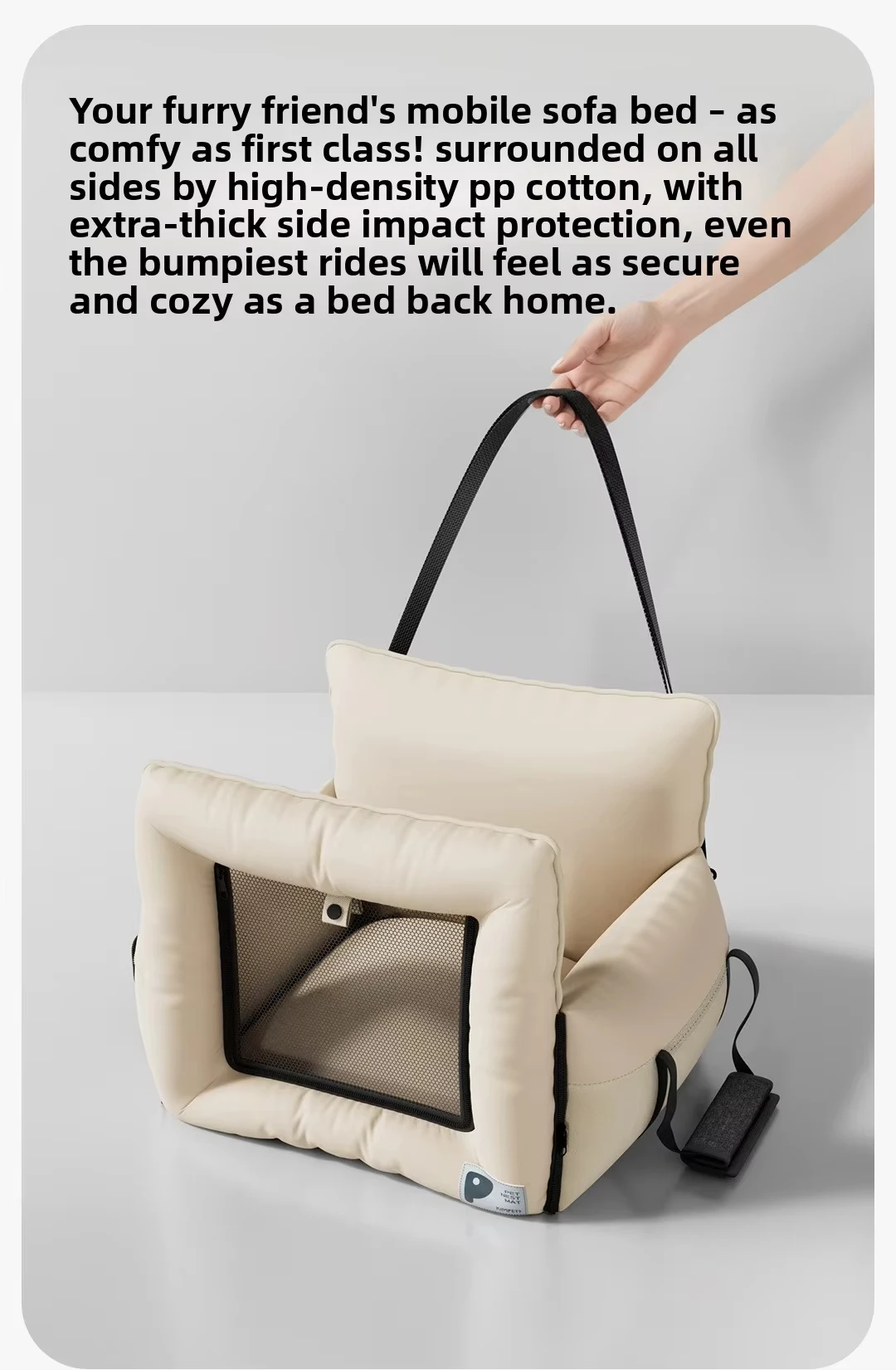 product washable removable pet car booster seat soft travel kennel for small puppy kitten multifunctional car interior rest mat-1