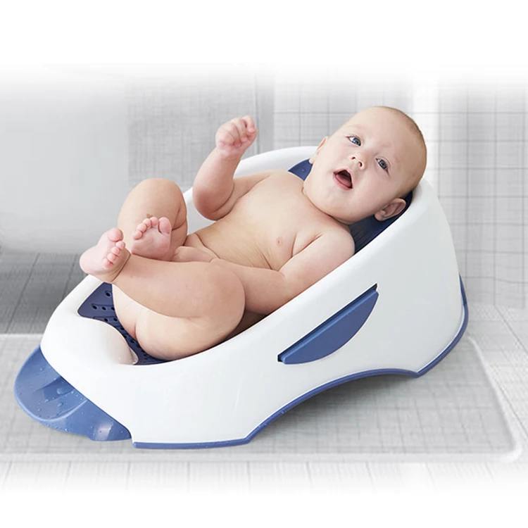 Newborn Baby Bath Seat Support Rack Soft Plastic Tubs General Bath Barrel With Anti-slip Base