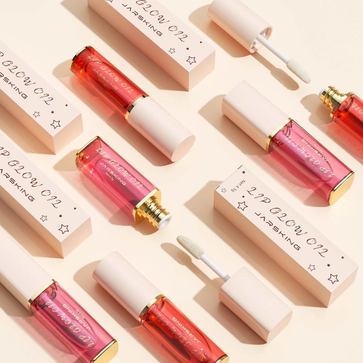 Wholesale 4.5ml Empty Custom Logo Luxury Lipgloss Container Packaging Colorful Fancy  Plastic Lip Oil Gloss Tube with Applicator