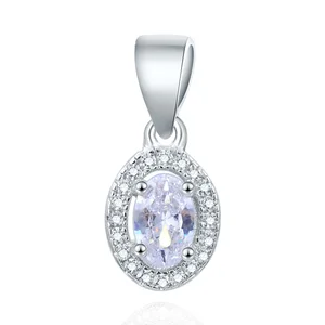 POLIVA Custom Daily Wear 925 Sterling Silver Jewelry Pendants 3A Cubic Zirconia Rhodium Plated Classic Diamond Pendant