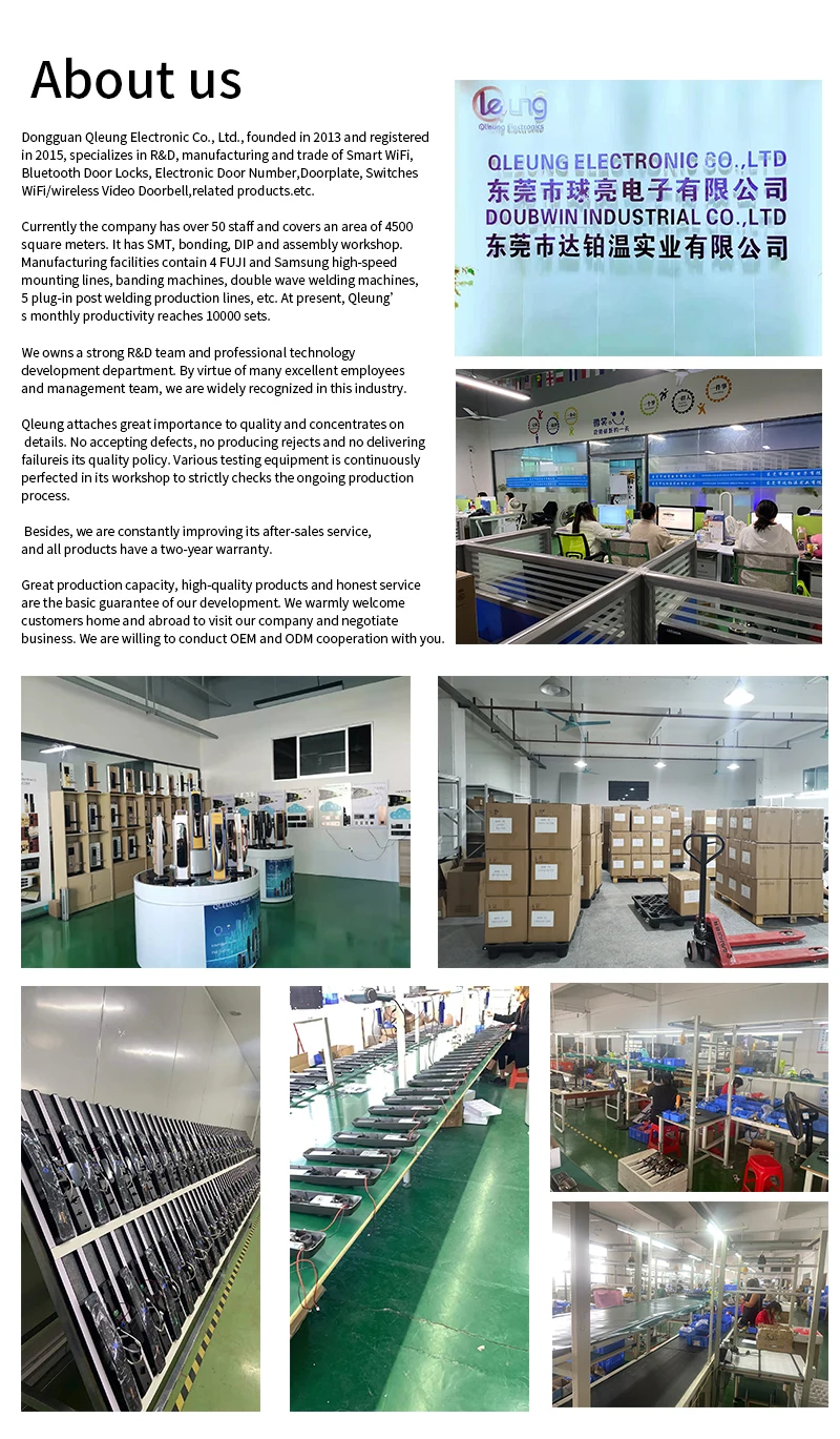 Qleung S819 Aluminium Door Fingerprint WiFi Enabled Tuya TTlock With Password Key Card dla domu 21