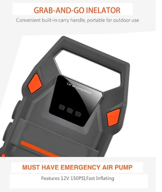2V Digital Tire Inflator Car Portable Air Compressor Pump 150 PSI Car Air Compressor for Car