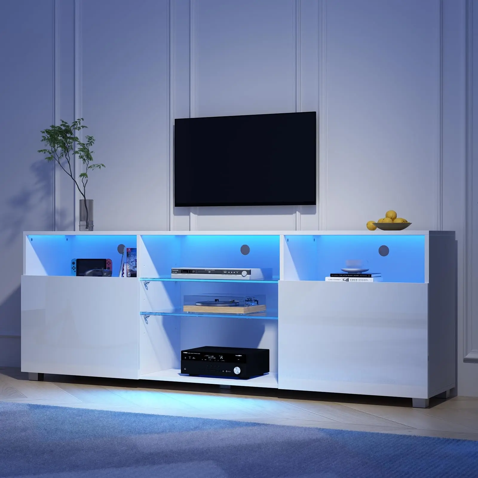 Modern White High Gloss LCD TV Cabinet Stand Wood Panel Style for Living  Room Furniture, image size:1600x1600