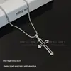 Two-tone cross necklace-titanium steel