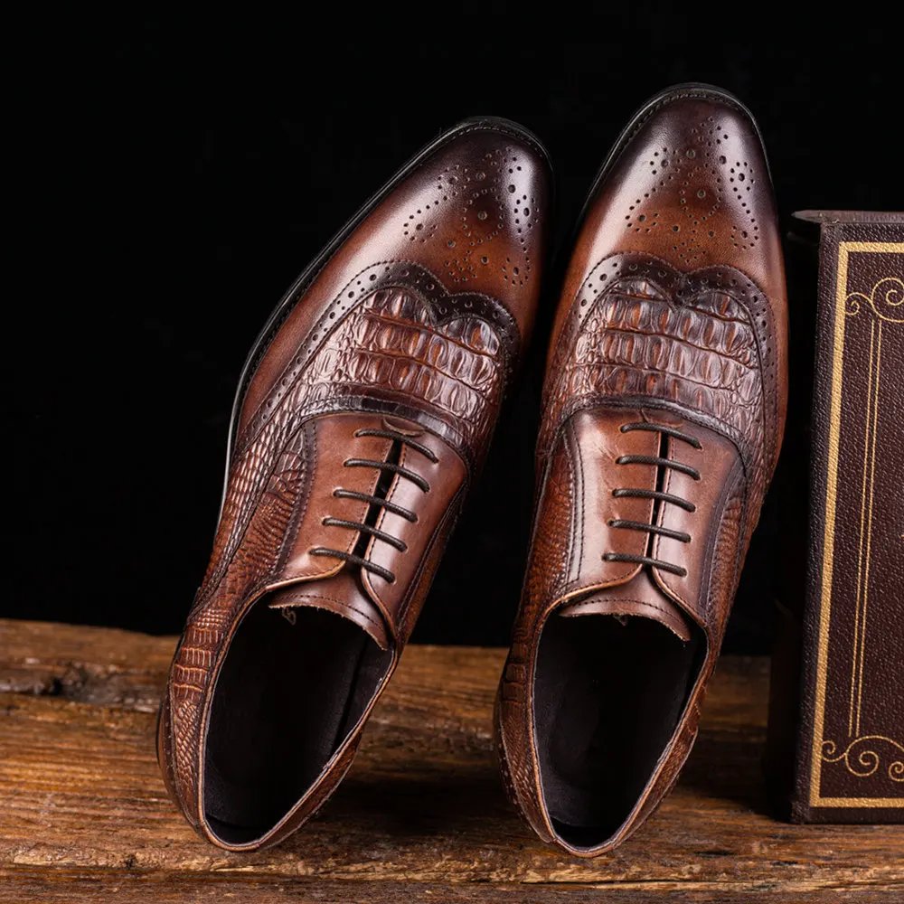 Brown Black Men Casual Dress Leather Shoes Lace Up Pu Leather Luxury Party Groom Wedding Pointed Toe Shoes For Men Brown Black Men Casual Dress Leather Shoes Lace Up Pu Leather Luxury Party Groom Wedding Pointed Toe Shoes For Men