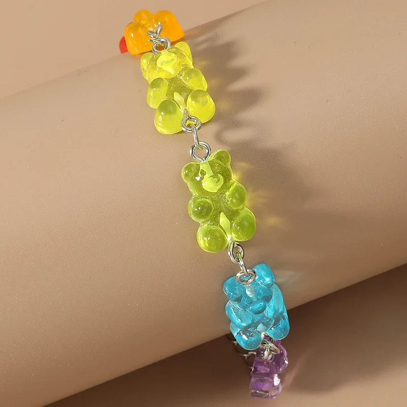 INS Style Korean Version Simple Emo Accessories Bracelet Pour Femme Fun Candy Rainbow Bracelet for Women