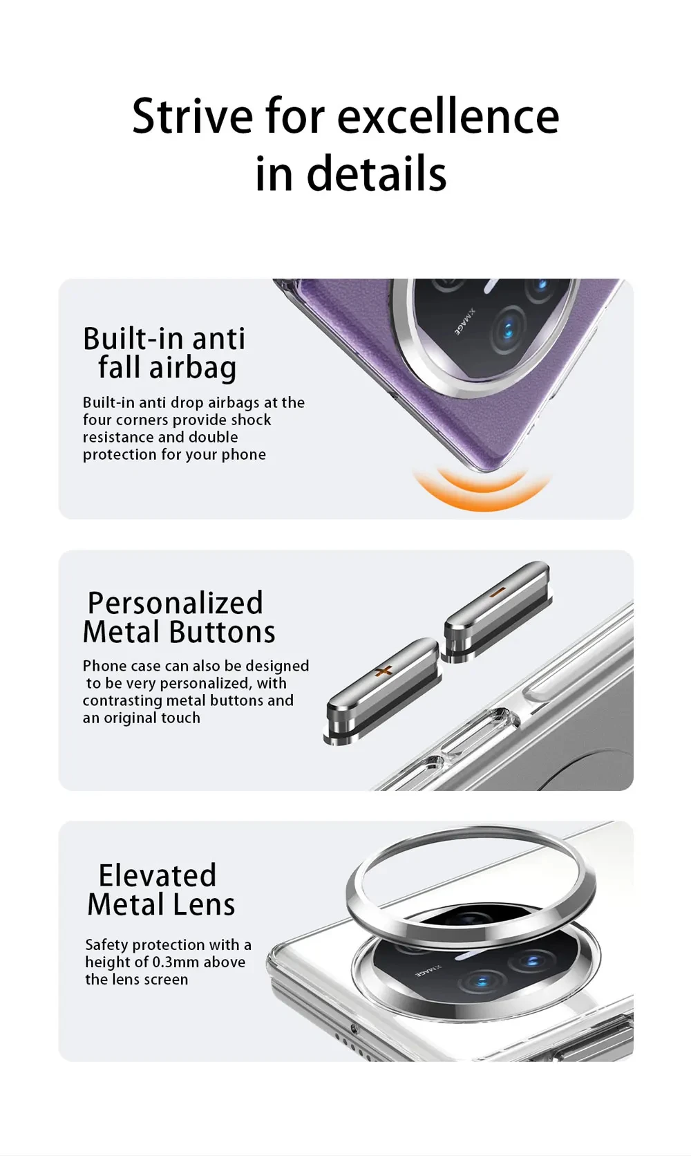 product for mate x5 x3 transparent hard pc magnetic shockproof camera protector case wls85 wlons-10