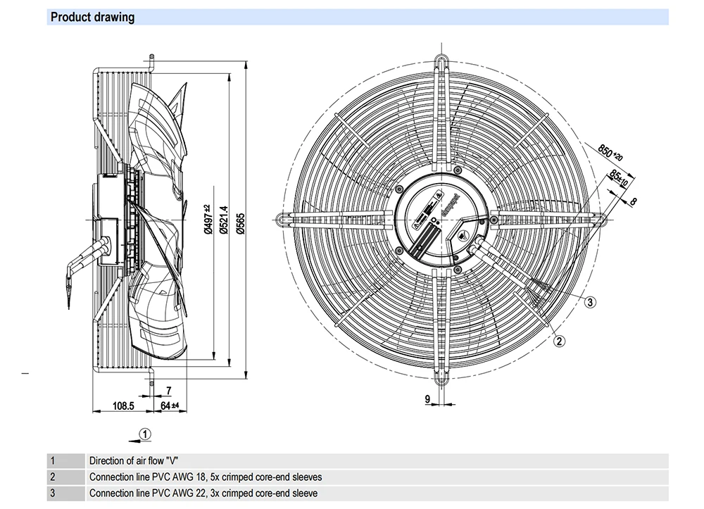 Axial Fan, S3G500-AM56-21, HVAC - detail 4