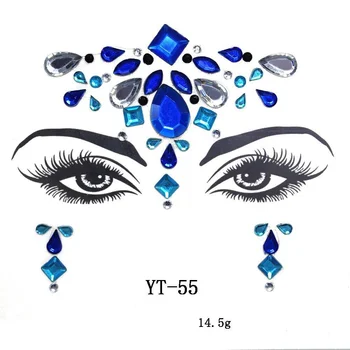 Hot sale Crystal Face Stones Genya Rhinestone Mermaid Face Jewels Temporary Tattoo Stickers
