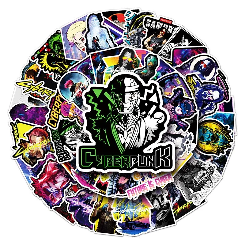 50 Autocollants Néon Anime - Imperméables | Déco Perso Pour Bouteille, Laptop, Skateboard