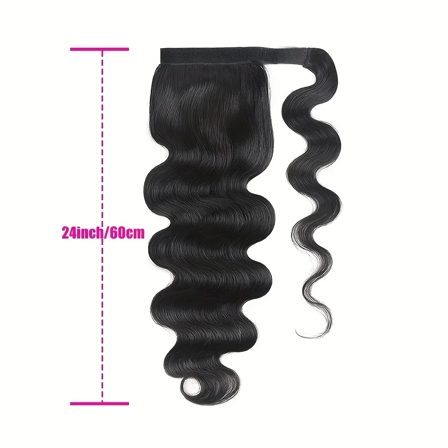 Tikrų plaukų body wave ponytail uodega natūralios spalvos_voghion.com