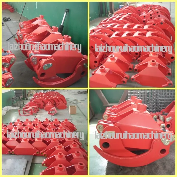 Mini Hydraulic Excavator Atv Trailer Spare Parts Log Wood Bucket Grab Grip Gripper For Gravels