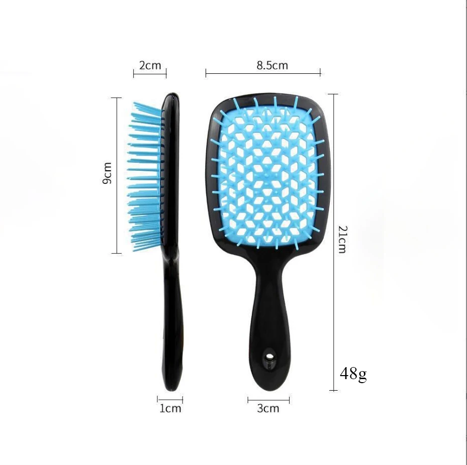 Hot Sale Multicolor Hollow Out Hair Comb Wet and Dry Detangling Hair Brush Scalp Massage Vent Hair Brush