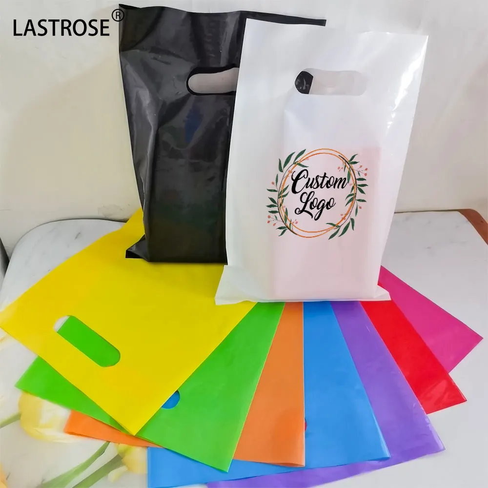 Custom Print Logo Plastic Shopping Bag Plastic Packaging Die Cut Handle