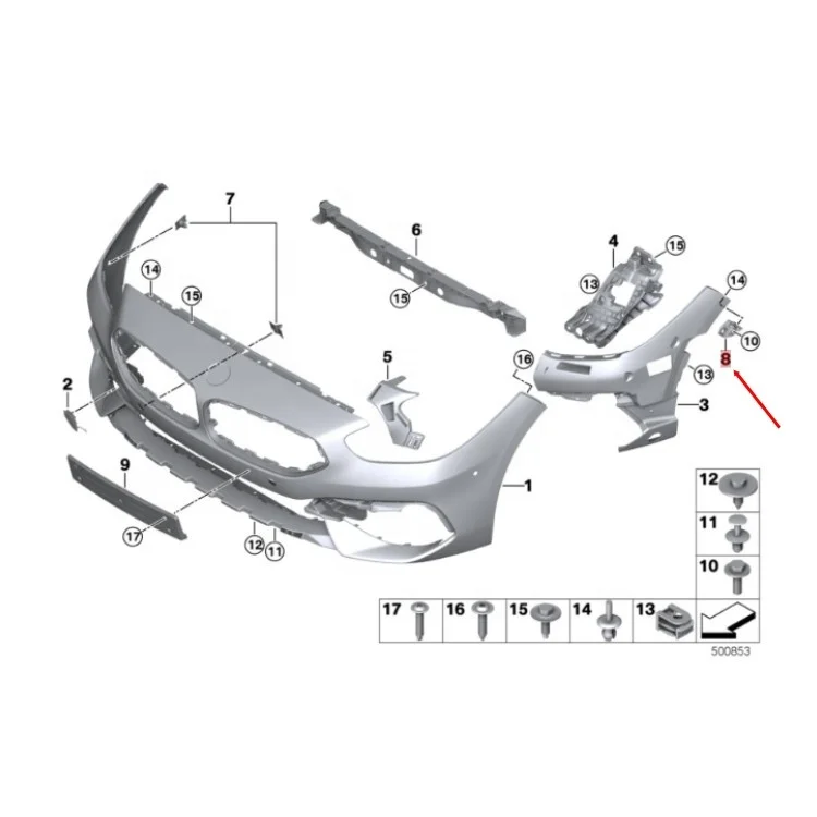 OEM 51118812075 51118812076 Front Bumper Molding for BMW Z4 2019