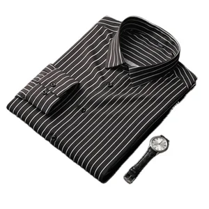 New High Quality  Fashion Large Size Stripe Mesh Clothes Men's Long Sleeve Fat Men t Shirts