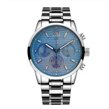 Classic men's quartz watch full of steel case japan VK quartz movement folding buckle designer man sports wrist watches f1