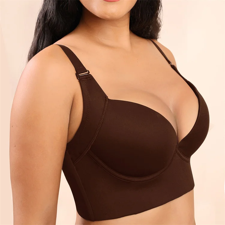 Wireless Back Fat Deep Cup Bra With Shapewear Incorporated Seamless