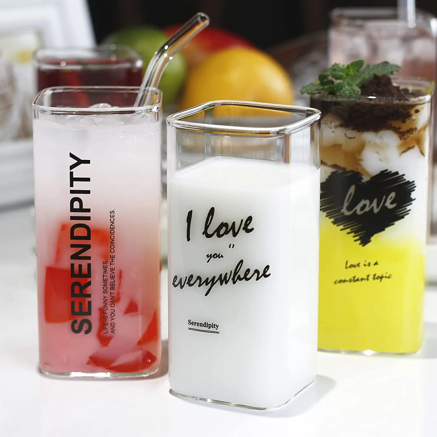 6-Ounce Pint Glasses, Set of 2 Large Drinking Cup Glassware for Water, Juice, Iced Tea, Cocktails