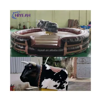 Wholesale Outdoor Inflatable Mechanical Riding Bull With Mattress Sports Game Toy For Adults