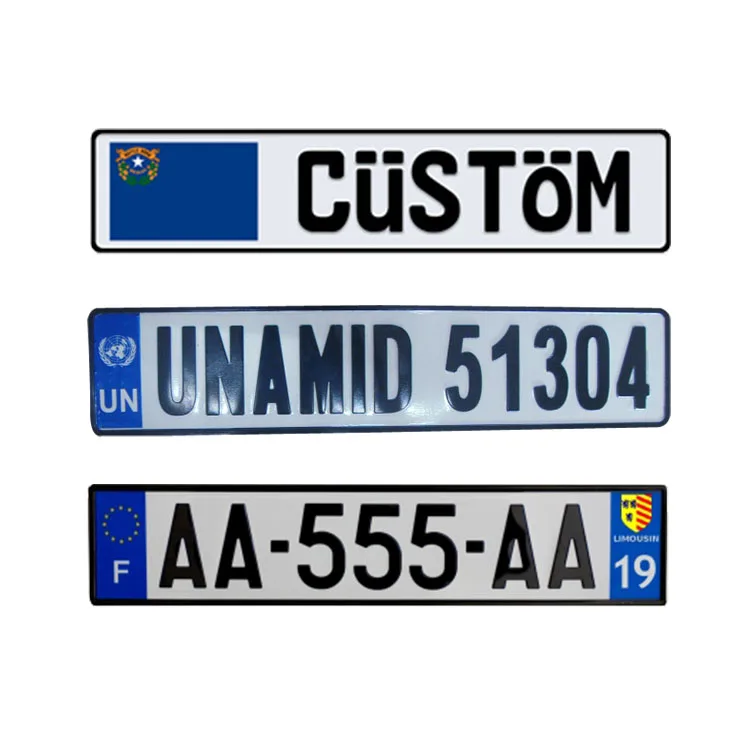 Custom Blank Reflective European License Plate