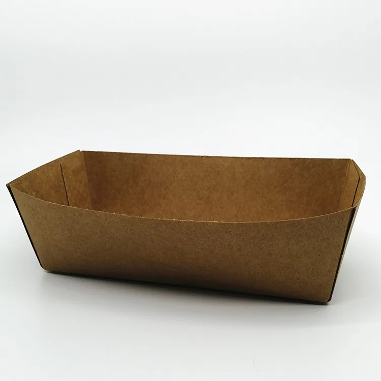 Kraft paper food   tray paper boat for fried fries chicken fast food container