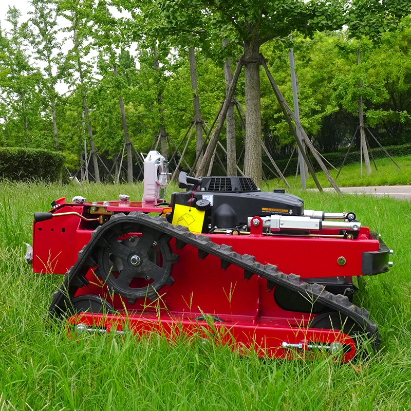 Multi-functional Self-propelled Tracked Robot Lawn Mower AWY-550L Gasoline Remote Control Garden Lawn Mower Weeding Machine