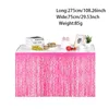 Faldón de mesa rojo rosa fluorescente de 75*275 cm