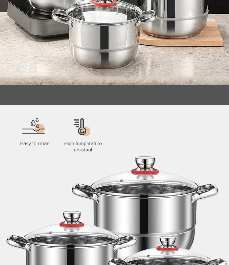 Factory Direct Sale Kitchen 8 Pcs Cooking Pots Cookware Sets Stainless ...