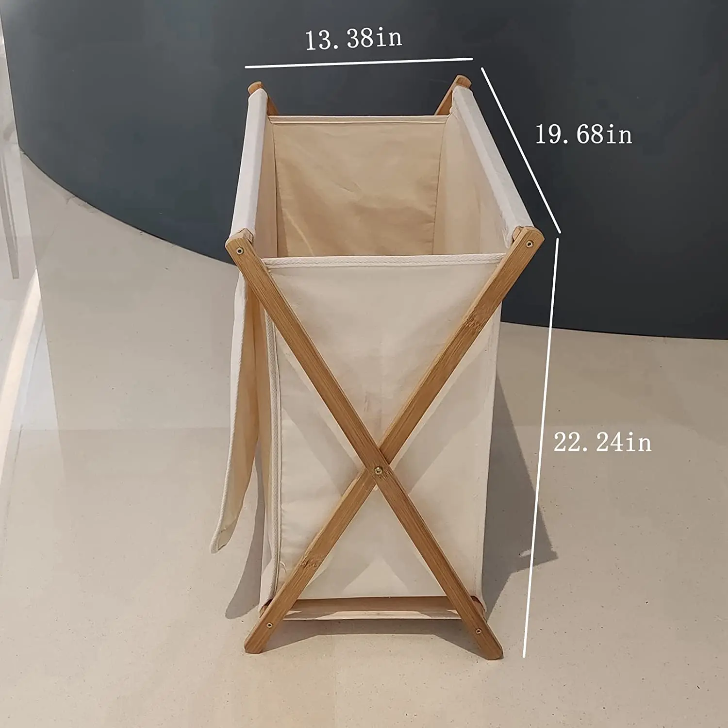 Bamboo Wood Xframe Laundry Hamper With Lid Collapsible Dirty Clothes Laundry Basket Foldable