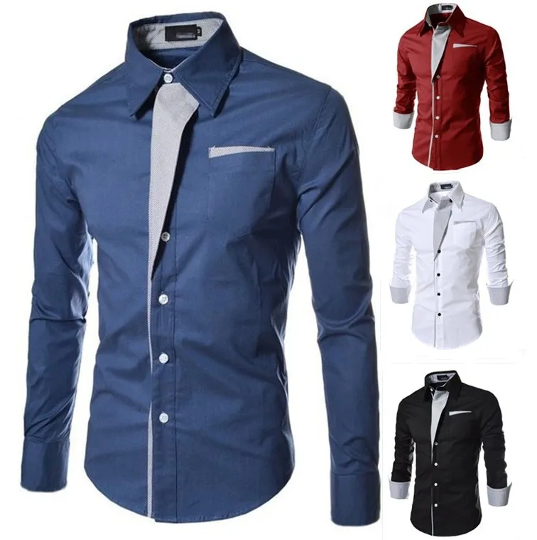 Enerup Wholesale New Design Camisa Masculina Long Sleeve Men's Korean ...
