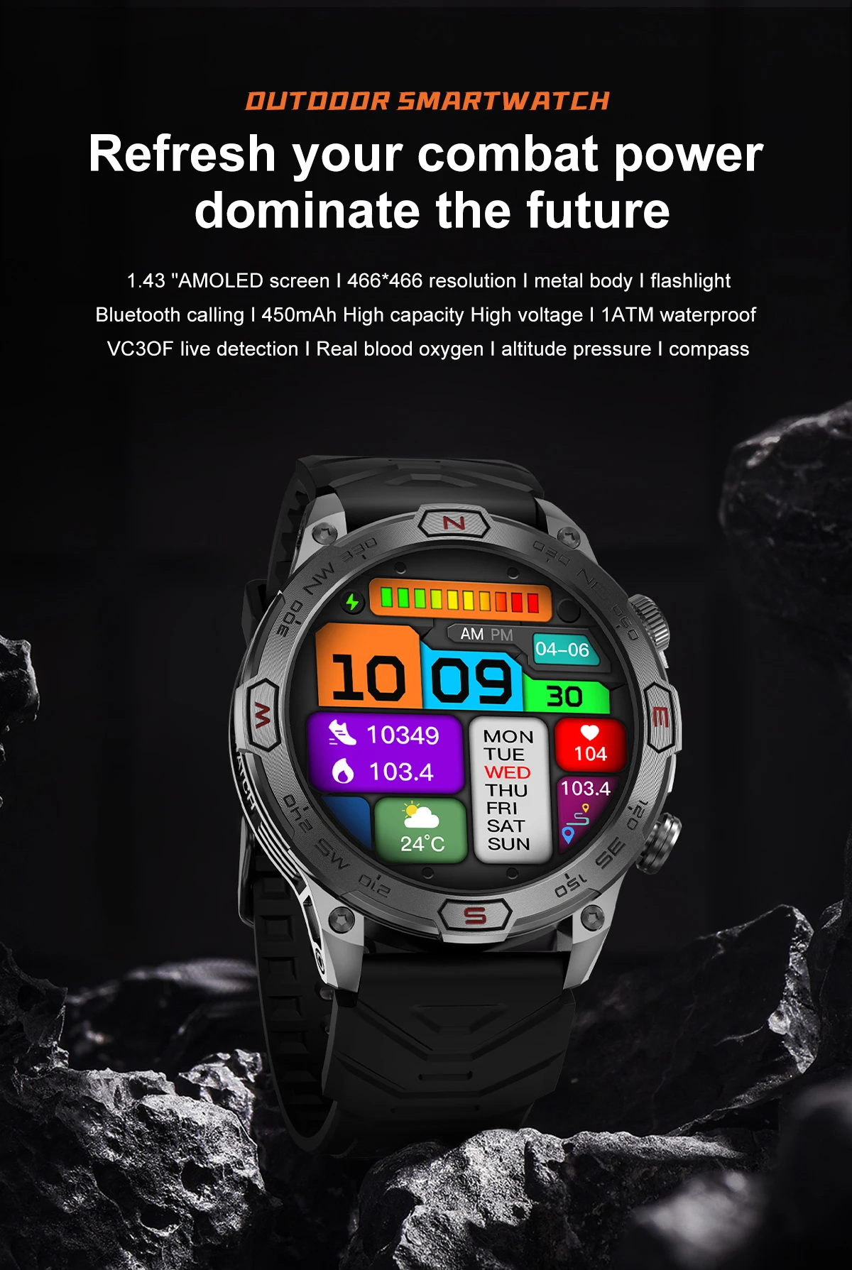 Kc86 Smart Watch Bt Call Ai Voice Assistant 1.43