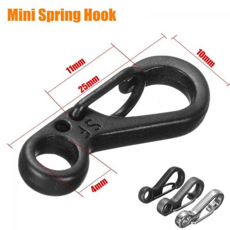 EDC Gear 10 Moschettoni In Lega Di Alluminio 3cm - Ganci A Molla Per Zaino, Chiavi, Outdoor, Escursionismo, Carico Max 15kg
