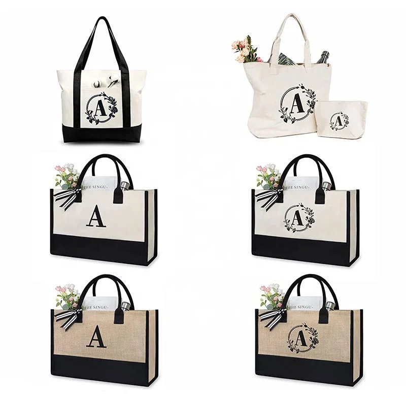 Wholesale Custom Jute Canvas Tote Bag Large Capacity Tote Gift Eco ...