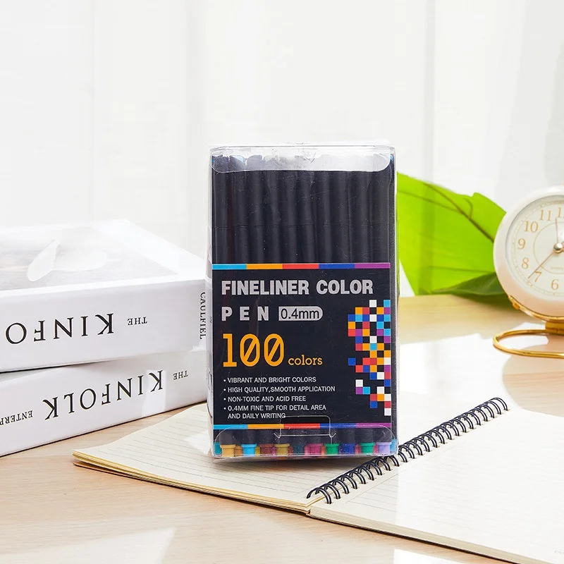 Fineliner Pens Fineliner Color Pens Set 100 Colors, 0.4 mm Felt