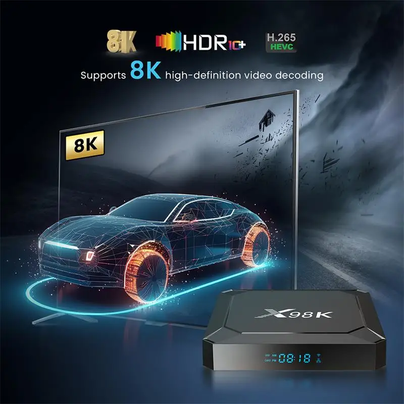 New Arrival X98K TV Box Android 13 WIFI6 Quad Core RK3528 8K H.265 Android Tv Box X98K Set Top Box